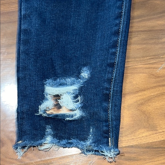 Dark Blue Distressed Women's Jeans - Picture 5 of 5
